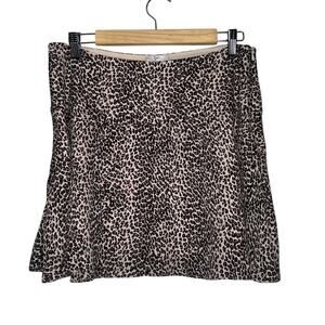 Joie Leopard Silk Mini Skirt Size 8 Cheetah Print Brown Tan Lined Skirt